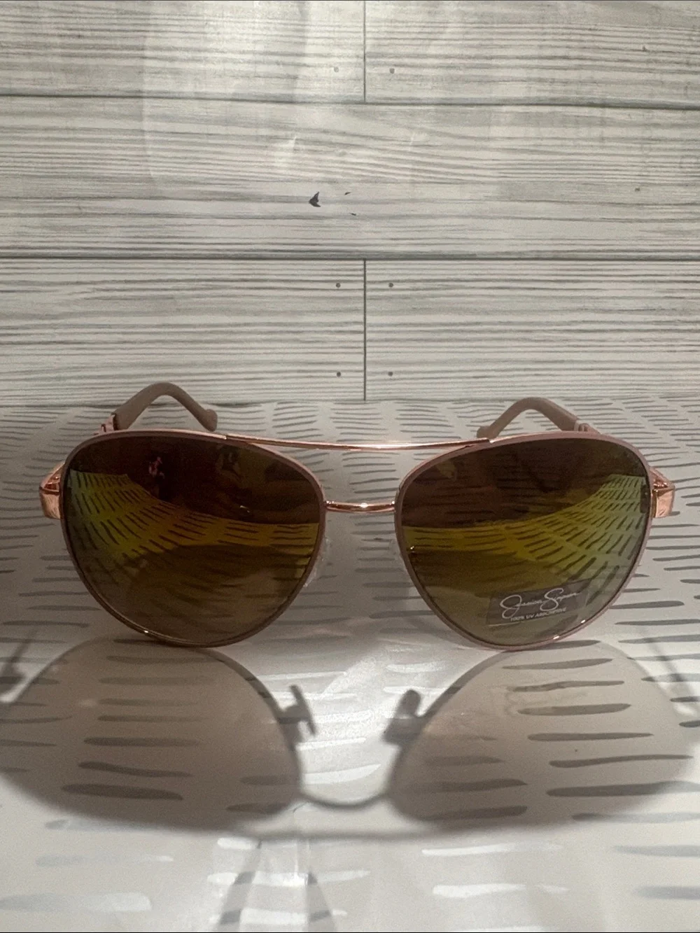 Jessica Simpson Rose Gold Aviator Sunglasses - Women's Fashion Accessories
